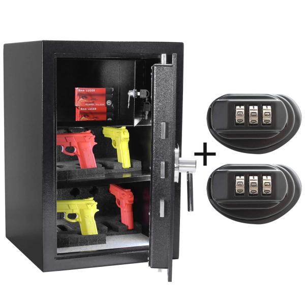 Rottner Kurzwaffentresor EN-1 KWT- 65 IT Doppelbartschloss schwarz S00359